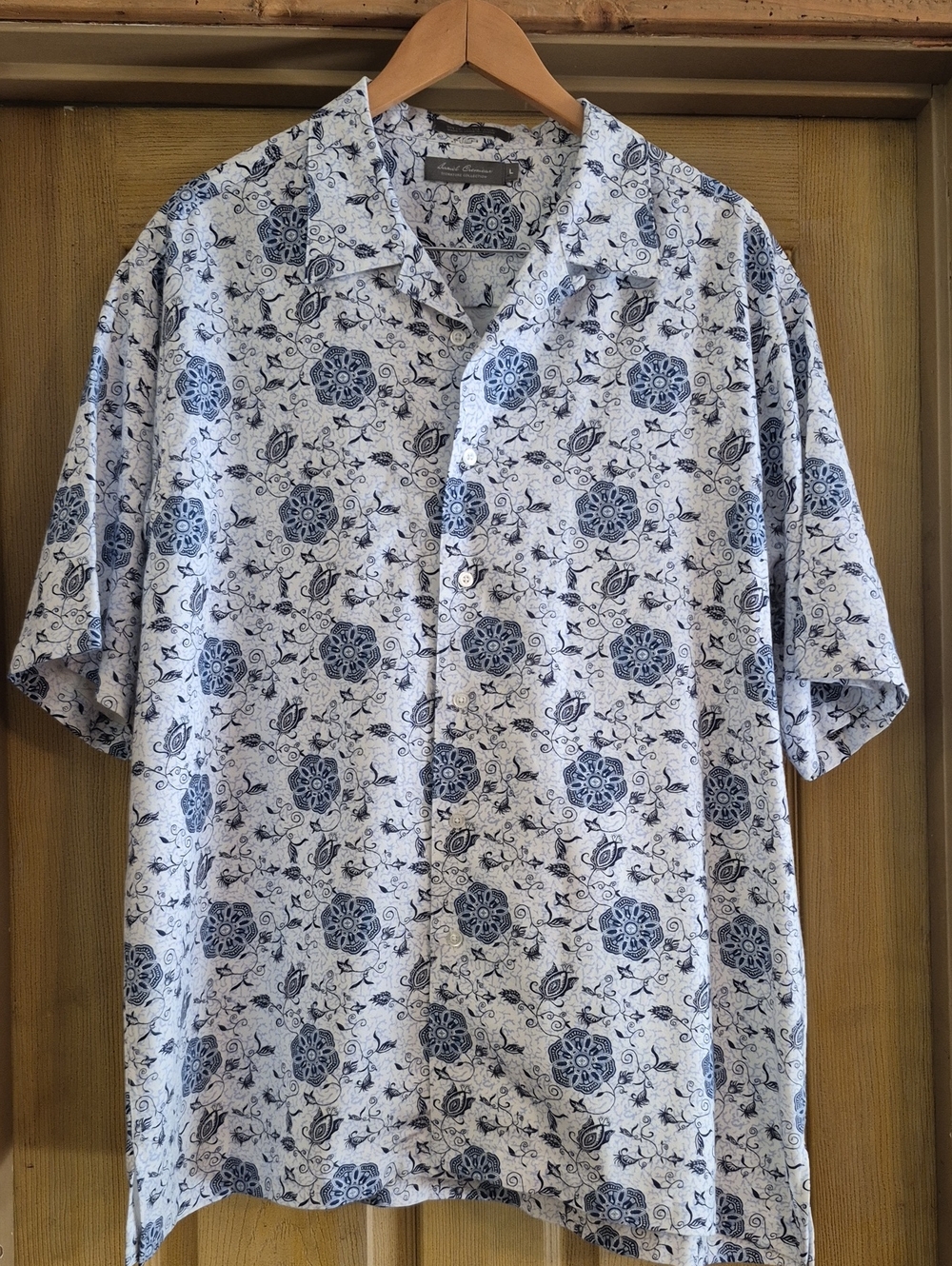 Daniel Cremieax Signature Collection Short Sleeve Cotton Blend Mens Floral Large